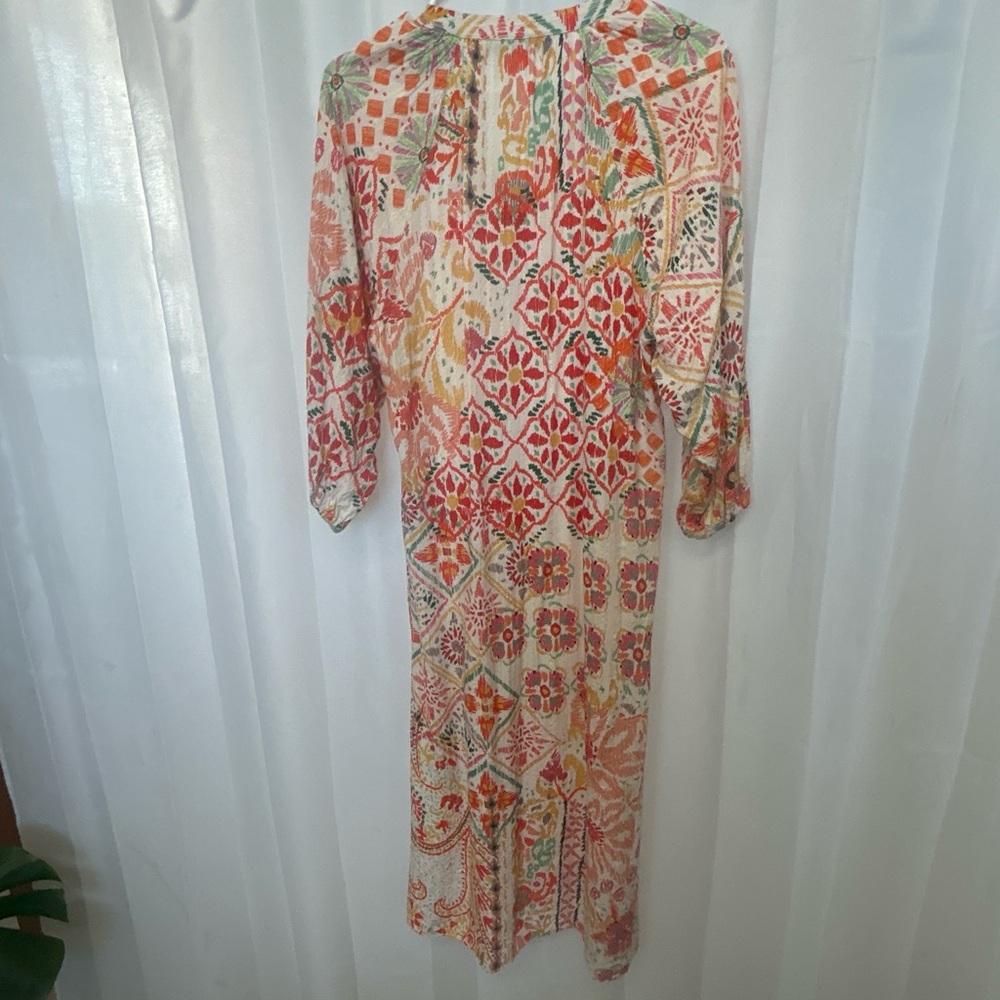 Zara Multicolor Metallic Thread Patterned Fabric - Picture 4 of 8